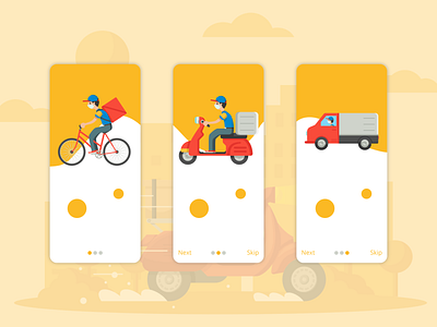 Minimal Onboard screen for food delivery app