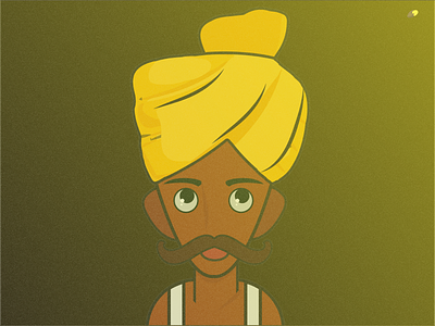 INDIAN MAN STARING FIREFLY character characterdesign characters design illustration indian character minimal vector