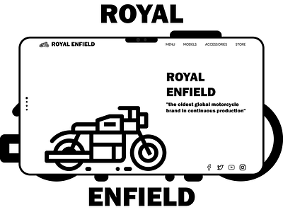 Royal Enfield Landing Page branding design illustration landing landing page minimal royal enfield ui uiux vector web webdesign