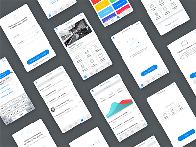Digital Security Hub for Businesses card dashboard gradient hub ios isometric layout minimal mobile security user experience user interface