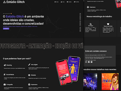 Estúdio Glitch Website branding design graphic design site ui