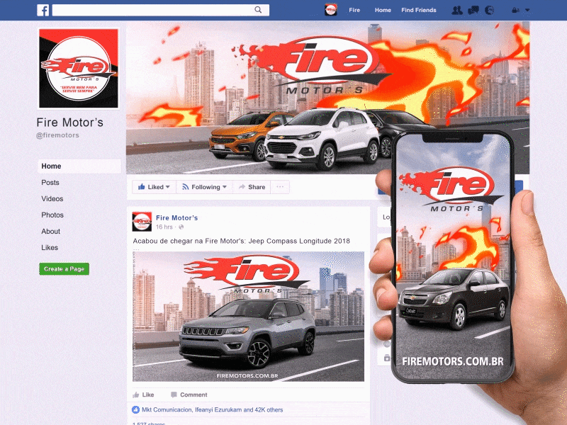 Fire Motor's Social Media branding design social media