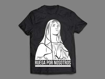 Virgin Mary Illustration and Shirt Printing concept design illustration illustrator pentool screenprint vector