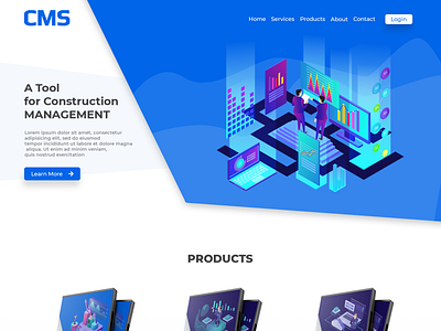 Construction Management Website design illustration landing page product product page software software company ui webdesign webdesigner website