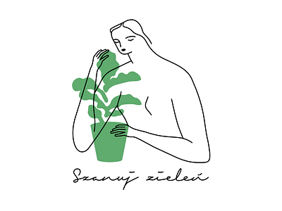 Szanuj Zieleń botanical design flat green illustration illustrator lineart minimal vector