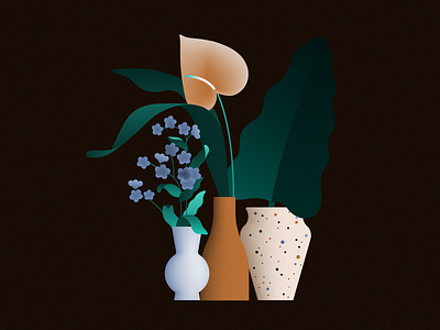 Ikebana botanical ceramic design flower illustration ikebana illustration minimal plants vector