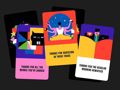 ThankU cards 💐 cards design flat illustration illustrator kudos minimal vector