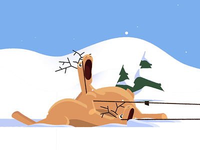 A different christmas animals animated animation character claus deer feeling gif loop loop looped motion design motiongraphics santa short film skiing winter is coming