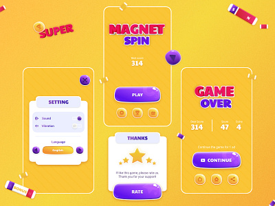 The Magnet Spin mobile game. by Anna Karmalita on Dribbble