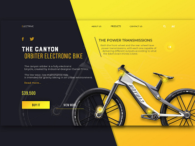 Electric Bike Concept design ui web
