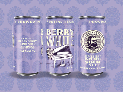 Adelbert's Brewery Berry White beer beer can beer can design illustration matt thompson package design sour type typography