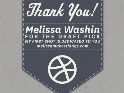 Thank you, Melissa! banner design drafted dribbble first shot matt thompson thank you type