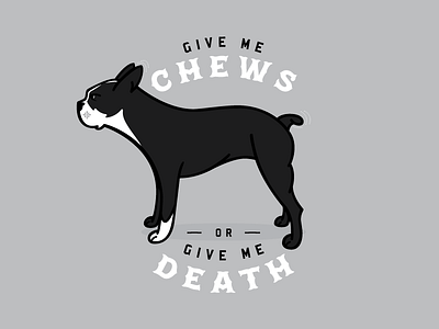 Chip likes Chews boston terrer champ dog illustration matt thompson typography