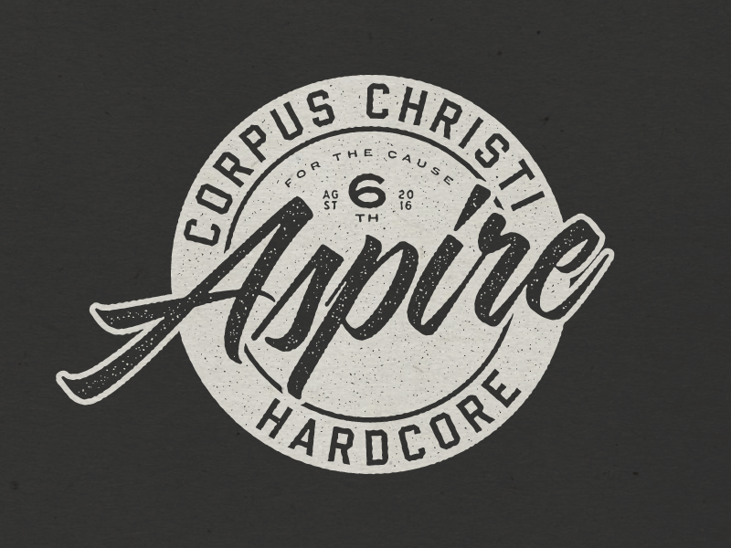 Aspire fun hardcore t shirt texture typography