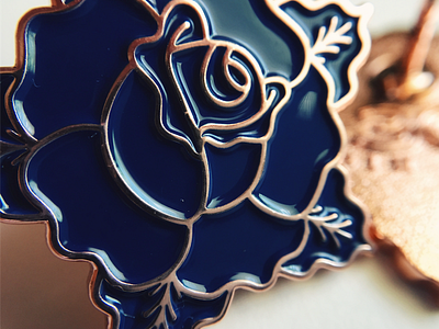 Blue Rose for the Cause cancer donatation enamel pin illustration pin