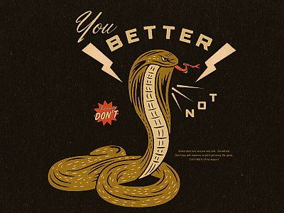 Snakes bite fun illustration matt thompson texture vintage