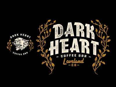 Dark Heart Coffee Bar coffee illustration matt thompson merch texture typography