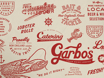 Garbo's branding cool fun identity illustration lettering logo matt thompson script texture type typography work