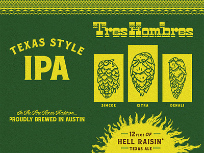 Adelbert's — Tres Hombres Del beer branding design illustration matt thompson packaging type typography