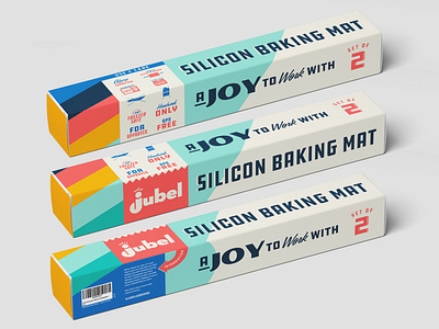 Jubel Cookware Silicon Baking Mat Packaging baking branding cooking design illustration logo matt thompson packaging retro retrodesign type typography