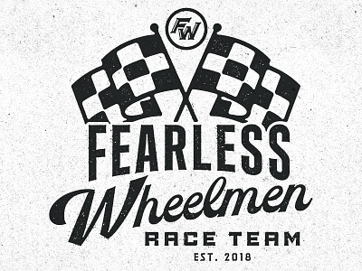 Fearless Wheelmen // Race Badge badge branding design illustration matt thompson script texture type typography