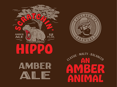 Adelbert's Scratchin' Hippo assets branding fun illustration matt thompson type typography