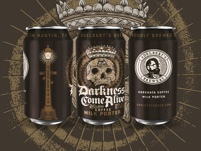 Adelber'ts Darkness Come Alive beer beer can beer can design can design design illustration matt thompson packaging packaging design type typography