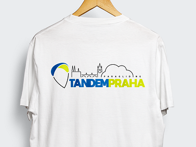 Tandem Praha blue brand branding czech design illustration logo logodesign paragliding shirt tshirt ui ux vector web