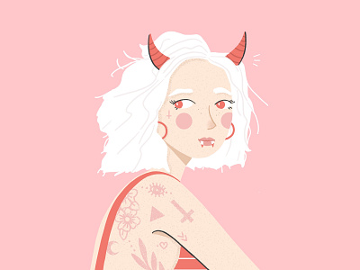 Devil characterdesign digitalillustration female illustration procreate sketch