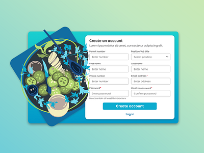 Create an account account account creation create account food illustration sign up ui ux vector art vegetables web webdesign website
