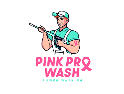 PINK PRO WASH Logo branding design graphic design illustration logo typography