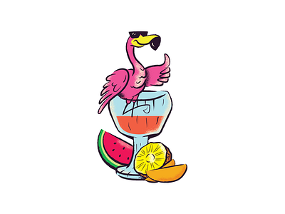 The Wine Shak Flamingo Concept branding graphic design icon design illustration logo vector