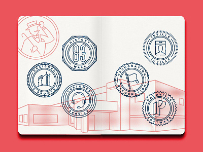 Passport Stamp Page graphic design illustration print design