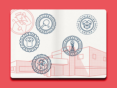 Passport Stamp Page 2 graphic design illustration print design