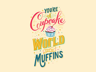Cupcake graphic design illustration print design
