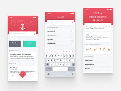 Turkish Dictionary App app design mobile ui