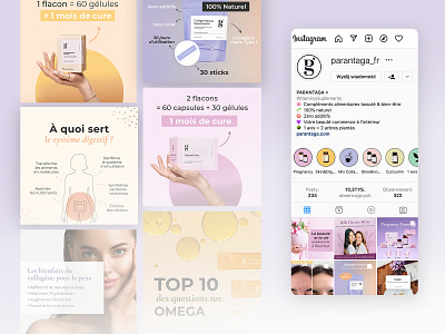 Instagram feed - posts for French beauty brand design instafeed instagram instagramfeed instaposts marketing postdesign postideas socialmedia socialmediamarketing web