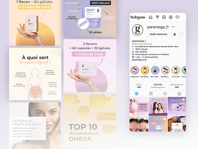 Instagram feed - posts for French beauty brand