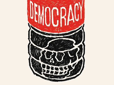 Democracy black drawing hand drawn handmade illustration politics primer red sketch skull