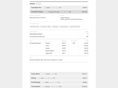 Mega Table buy ecommerce order resume review summary table