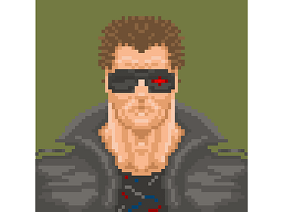 ❧ Pixel Arnold – T800 8bit arnold pixel pixelthursday schwarzenegger