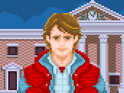 ❧ Marty McFly 1985 8bit backtothefuture pixel pixelthursday