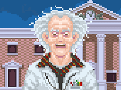 ❧ Doc Brown 1985 8bit backtothefuture pixel pixelthursday