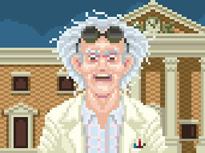 ❧ Doc Brown 1955 8bit backtothefuture pixel pixelthursday