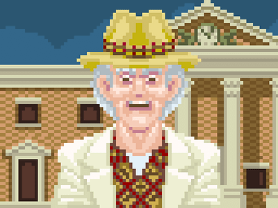 ❧ Doc Brown 1955 8bit backtothefuture pixel pixelthursday