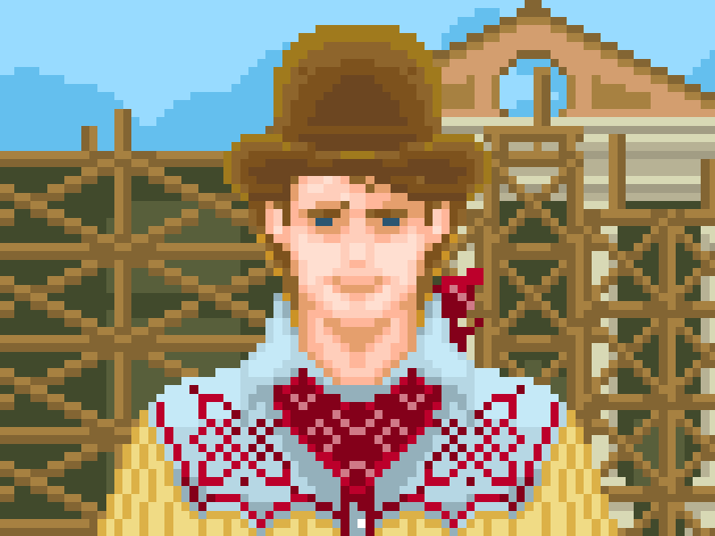 ❧ Marty McFly/Clint Eastwood 1885 backtothefuture pixelthursday 8bit pixel