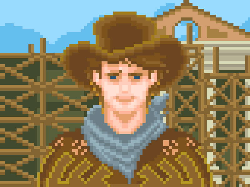 ❧ Marty McFly/Clint Eastwood 1885 backtothefuture pixelthursday 8bit pixel