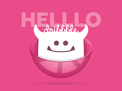I've Joined The Party! beast debut helllo hello illustration illustrator monster pink shot smile