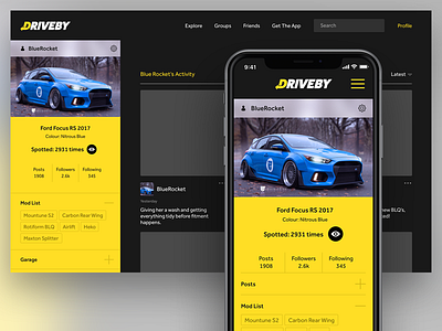 User Profile Concept app car cars dailyui dailyui006 ios iphone x profile social media