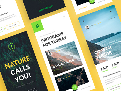 Greenpeace Volunteering App Design app branding design mobile ui ux web